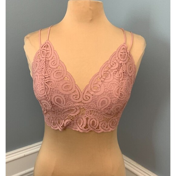 Victoria's Secret PINK Bra Set Womens L Lace Bralette Plunge V-Neck Pullover - Picture 3 of 9